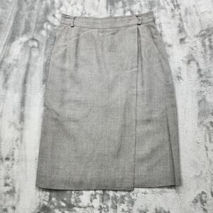 Vintage Liz Claiborne Skirt Womens 4 Gray Pencil Faux Wrap Lined Office Back Zip
